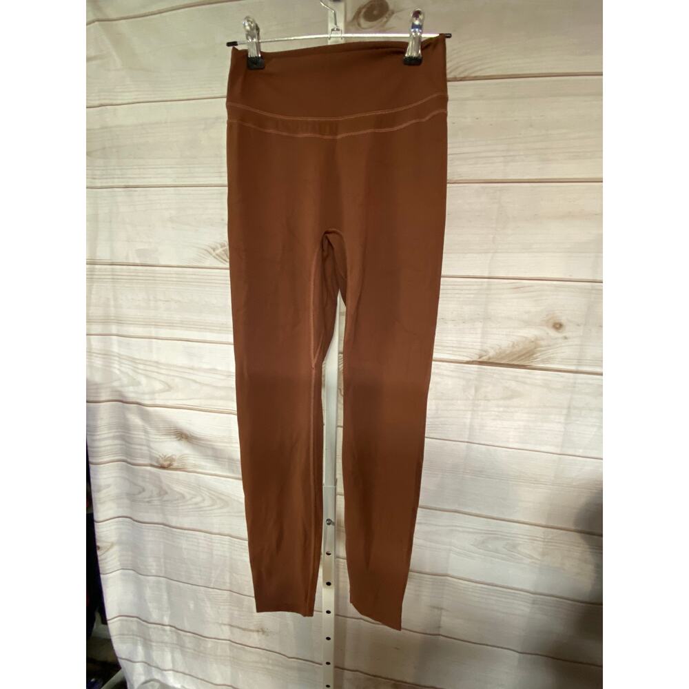 NWOT Women's TomTiger Size S Brown High Waisted Ankle Length Leggings Athleisure